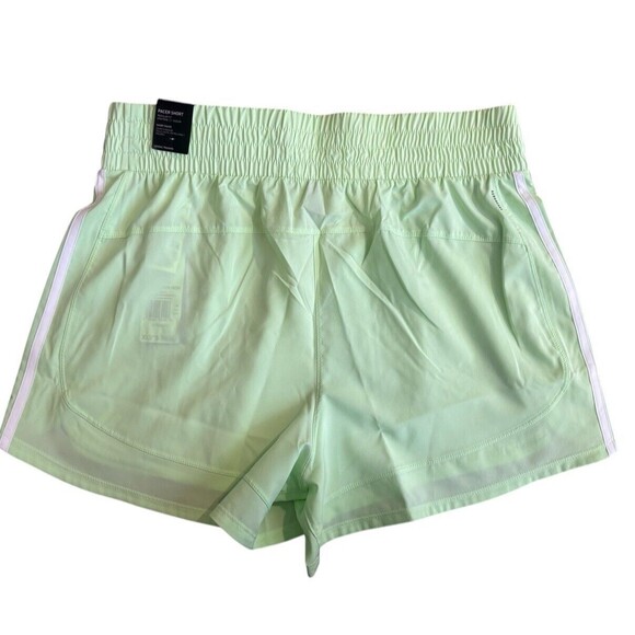 Adidas Pacer Training 3 Stripes Woven High Rise 3" Shorts Women's XL Green New! - Picture 7 of 12